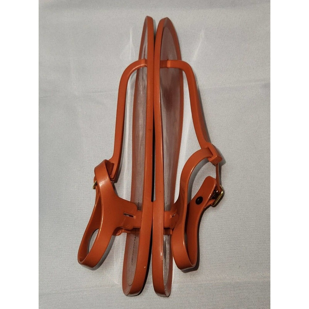 Tommy Bahama Jelly T-Strap Sandals Thongs Flip Flops Size 10 BURNT ORANGE - Picture 3 of 5